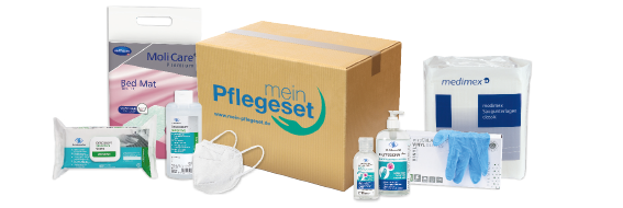 Zuzahlungsfreie Pflegehilfsmittel 42 € monatlich meinPflegeset anfordern